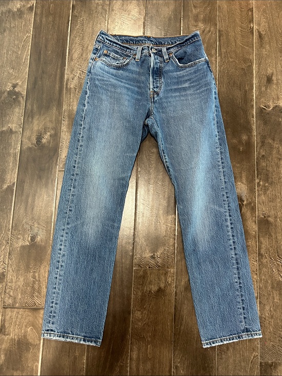 Levi's Denim - Levi's Straight-Leg Medium Blue Denim Jeans